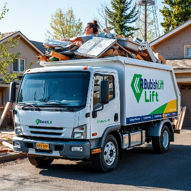 Rubbish Lift truck hauling debris